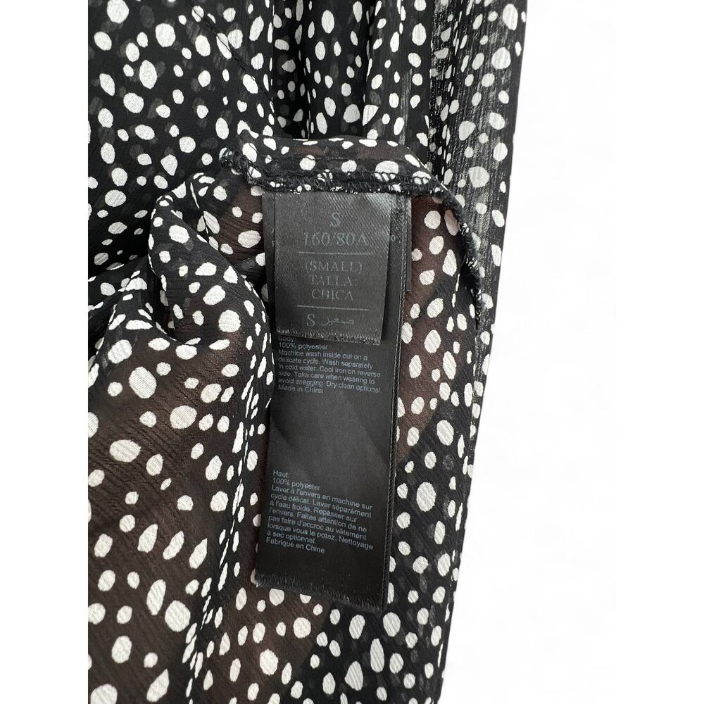 AllSaints S Penny Splash Crossover Top Blouse Shirt Dots Women Ruffle Wrap Vneck - Picture 5 of 6